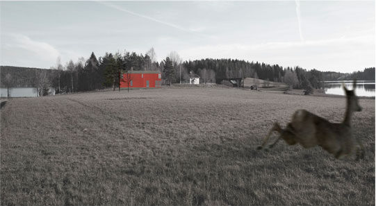 Maalaistalo Bengtsforsin maisemissa. Dalslandsstugan